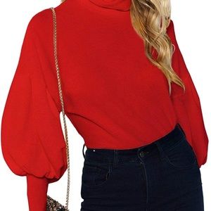 Casual High Neck Pullover Long Sleeve Sweatshirt